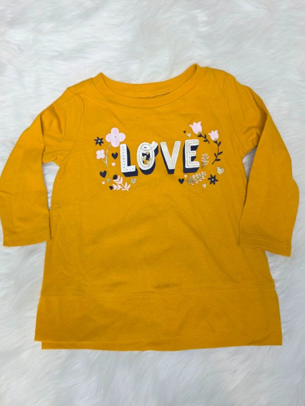 Carter’s Baby Girl LOVE Mustard Tunic Top 9M